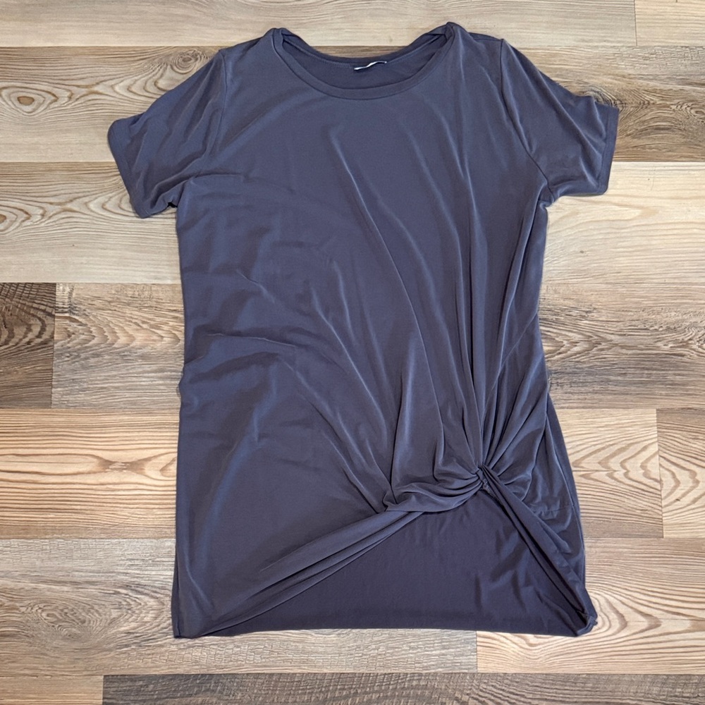 JODIFL Charcoal Twist Detail Short Sleeve Top